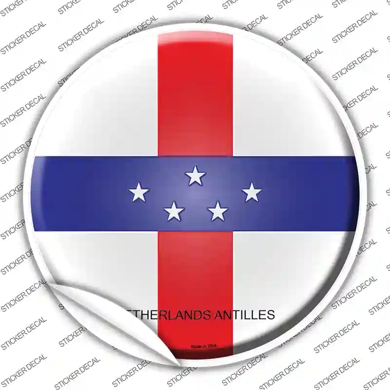 C-367s-S Netherlands Artilles Country Novelty Circle Sticker Decal - Small