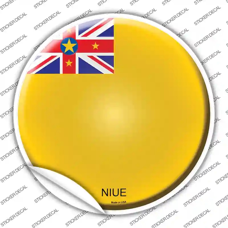 C-373s-L Niue Country Novelty Circle Sticker Decal - Large