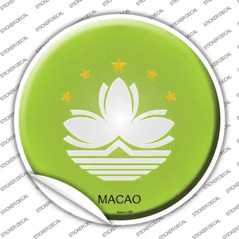 C-336s-S Macao Country Novelty Circle Sticker Decal - Small