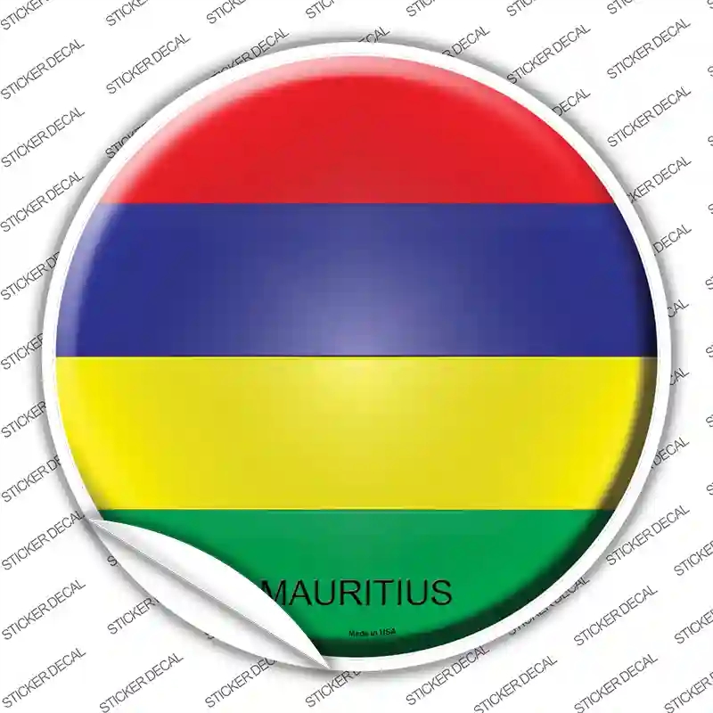 C-349s-XL Mauritius Country Novelty Circle Sticker Decal - Extra Large