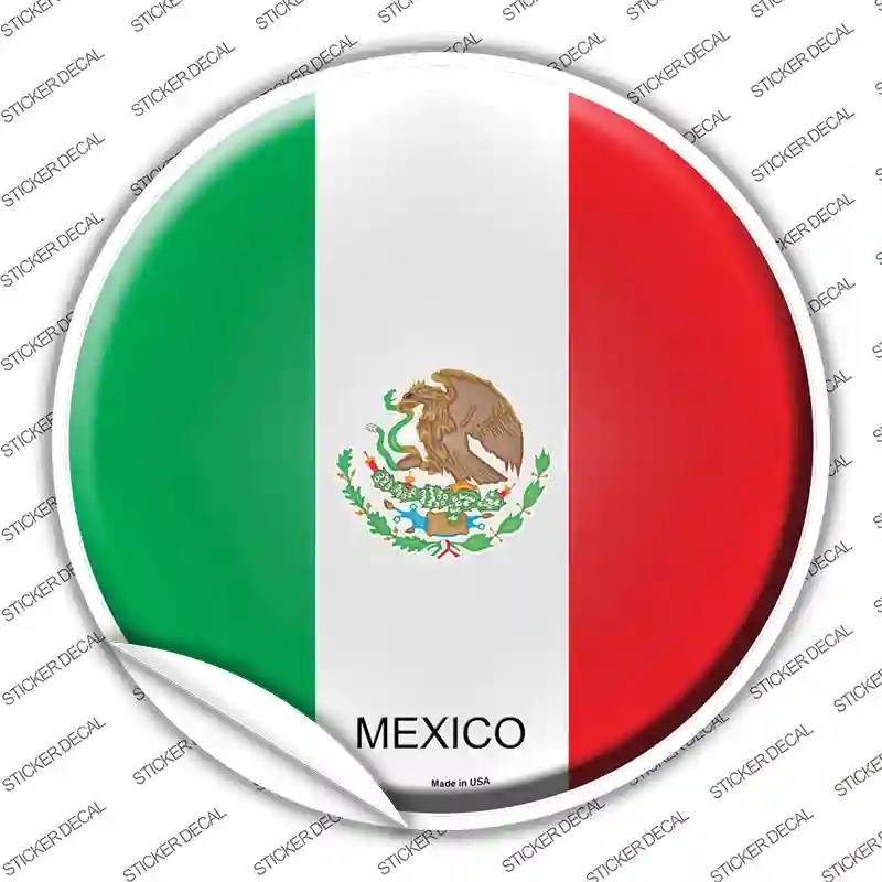 C-351s-L Mexico Country Novelty Circle Sticker Decal - Large