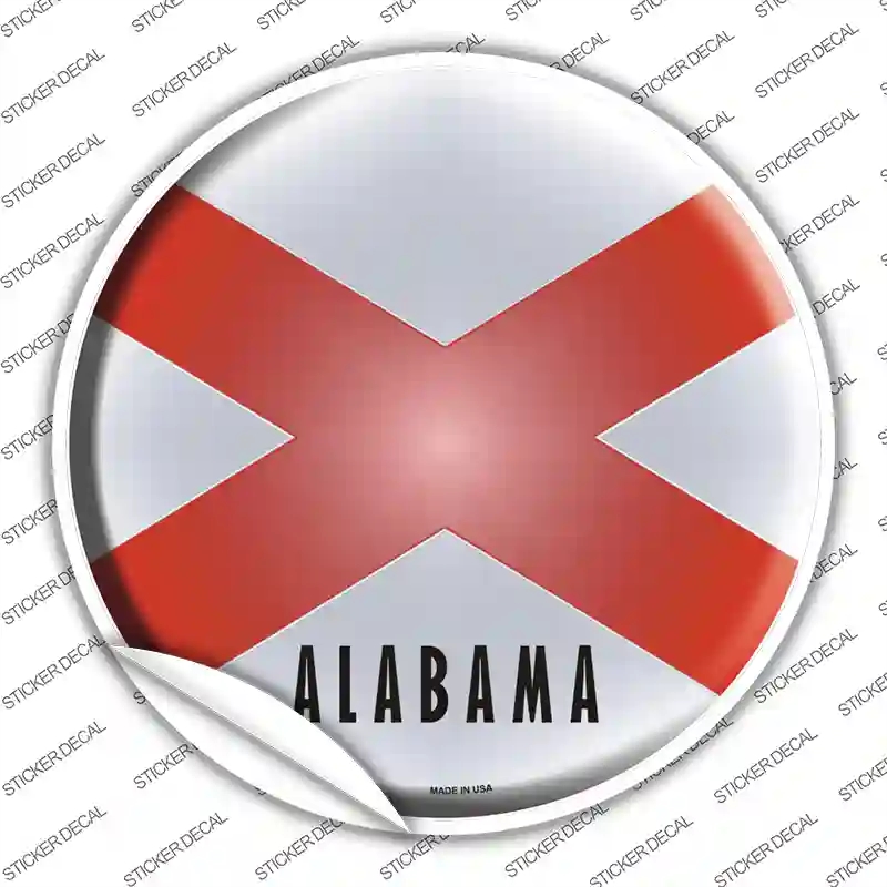 C-100s-S Alabama State Flag Novelty Circle Sticker Decal - Small