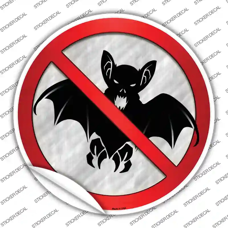 C-643s-S No Bats Novelty Circle Sticker Decal - Small