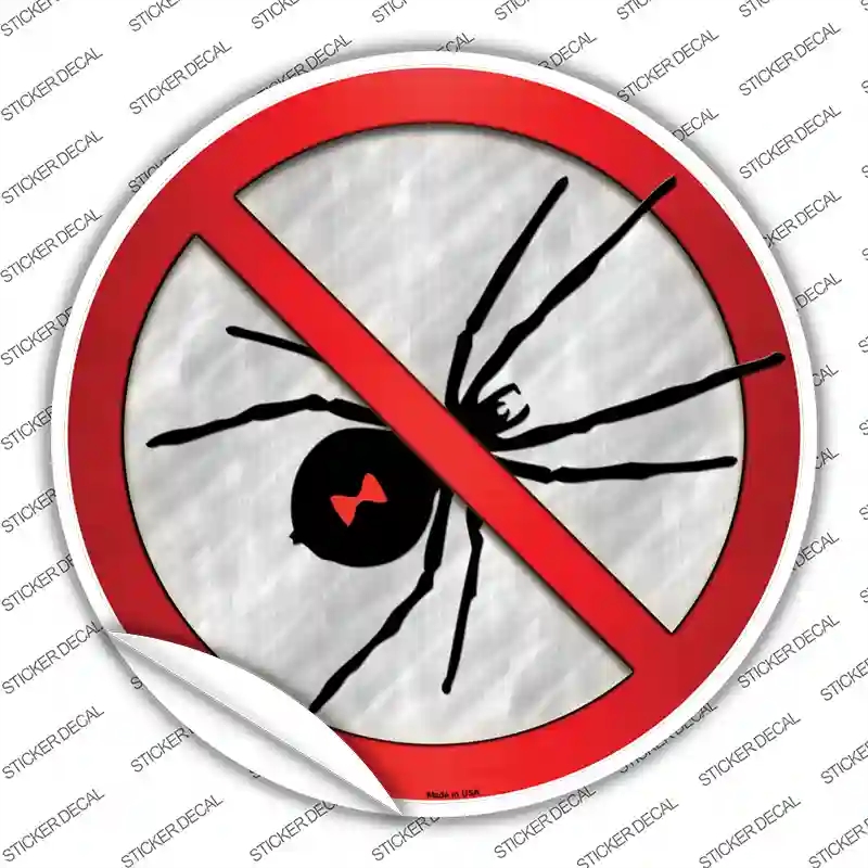 C-644s-S No Spiders Novelty Circle Sticker Decal - Small