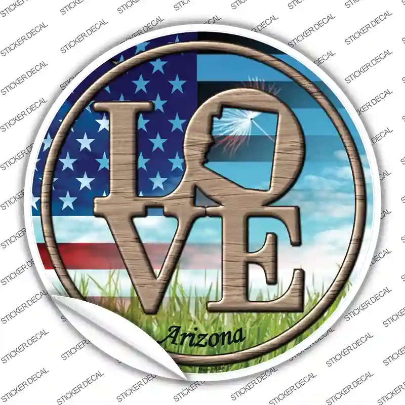 C-668s-S Love Arizona Novelty Circle Sticker Decal - Small