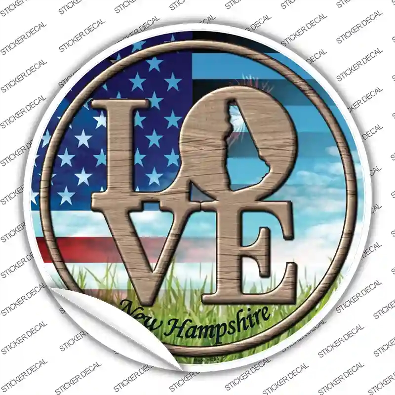 C-694s-S Love   Hampshire Novelty Circle Sticker Decal - Small