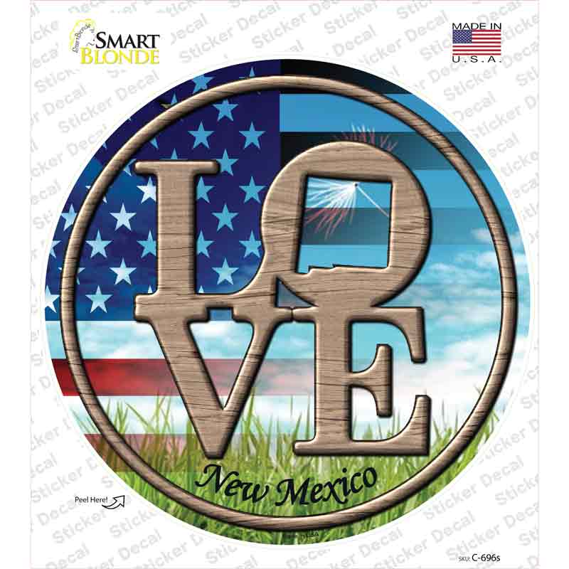 C-696s-M Love   Mexico Novelty Circle Sticker Decal - Medium