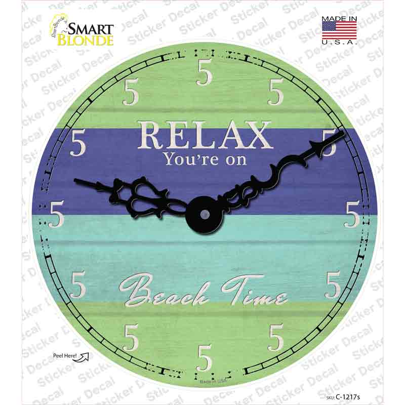 C-1217s-M You Are on Beach Time Novelty Circle Sticker Decal - Medium