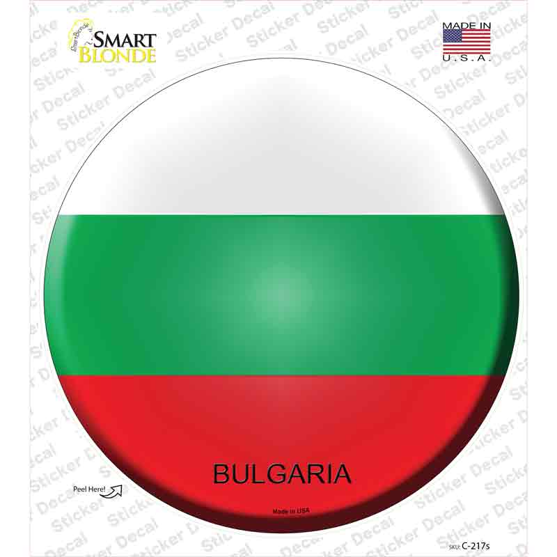 C-217s-M Bulgaria Country Novelty Circle Sticker Decal - Medium