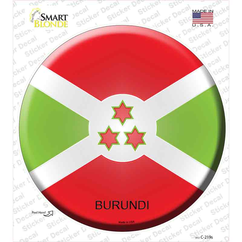 C-219s-M Burundi Country Novelty Circle Sticker Decal - Medium