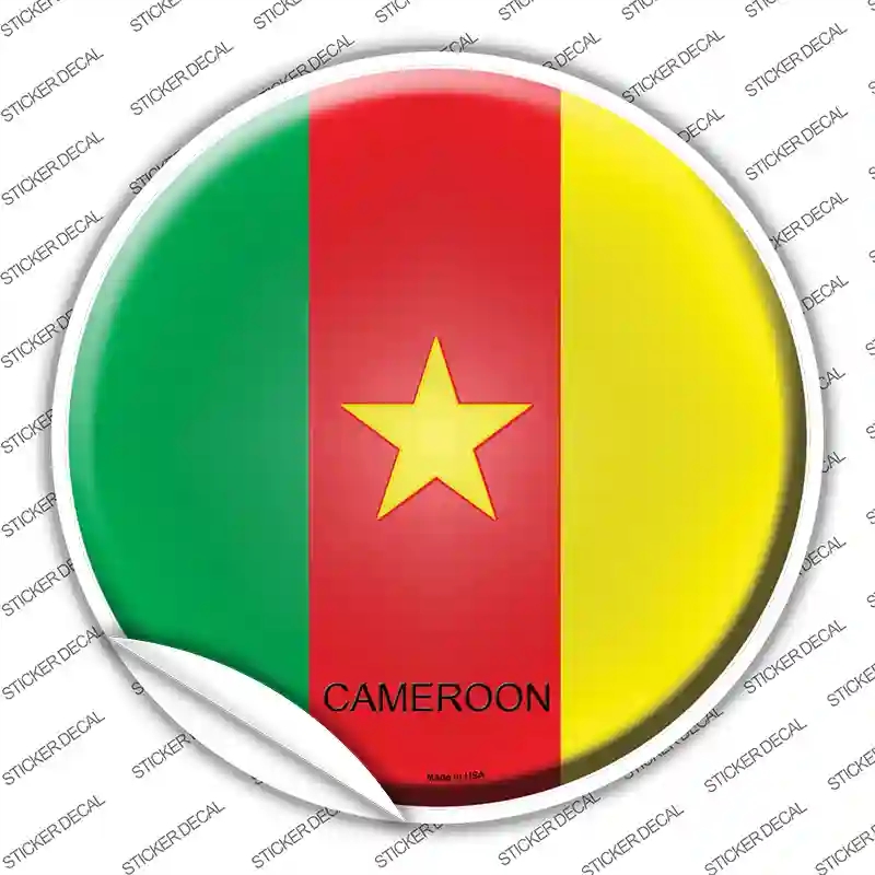 C-222s-XL Cameroon Country Novelty Circle Sticker Decal - Extra Large