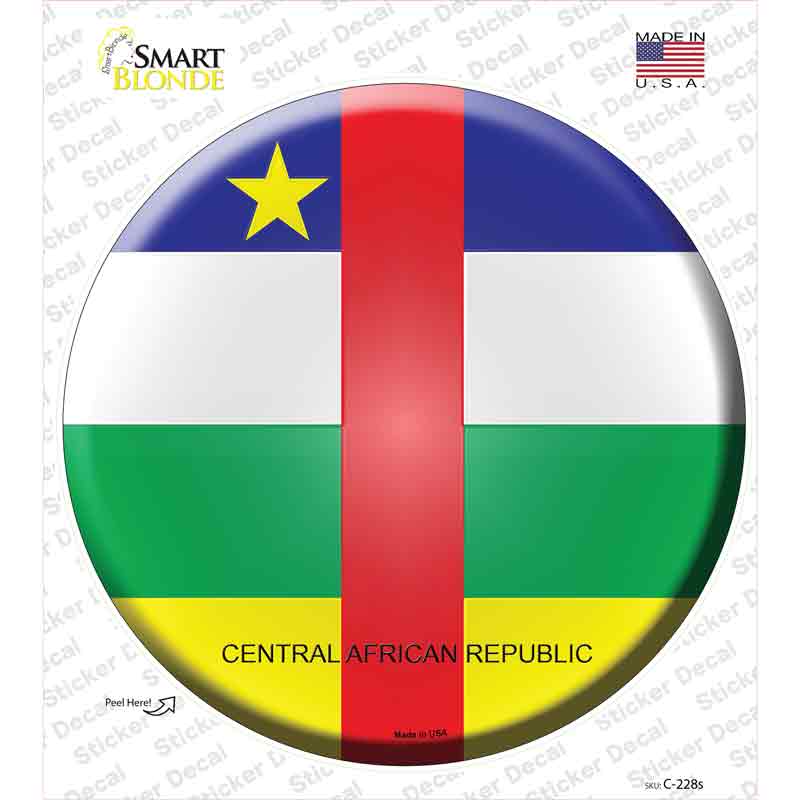 C-228s-M Central African Republic Country Novelty Circle Sticker Decal - Medium