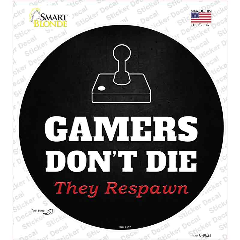 C-962s-M Atari Gamers Dont Die Novelty Circle Sticker Decal - Medium
