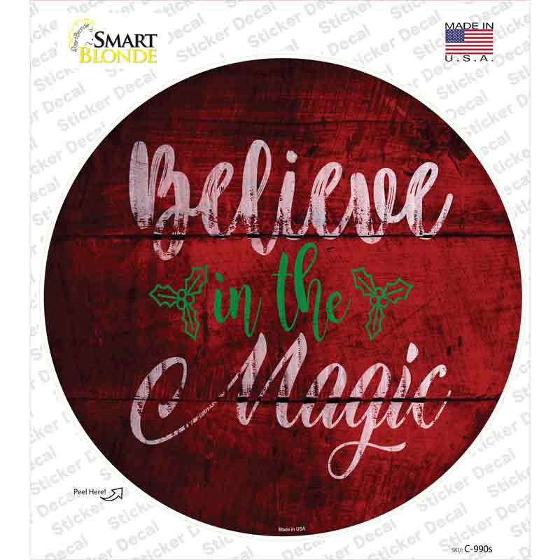 C-990s-M Believe in Magic Novelty Circle Sticker Decal - Medium