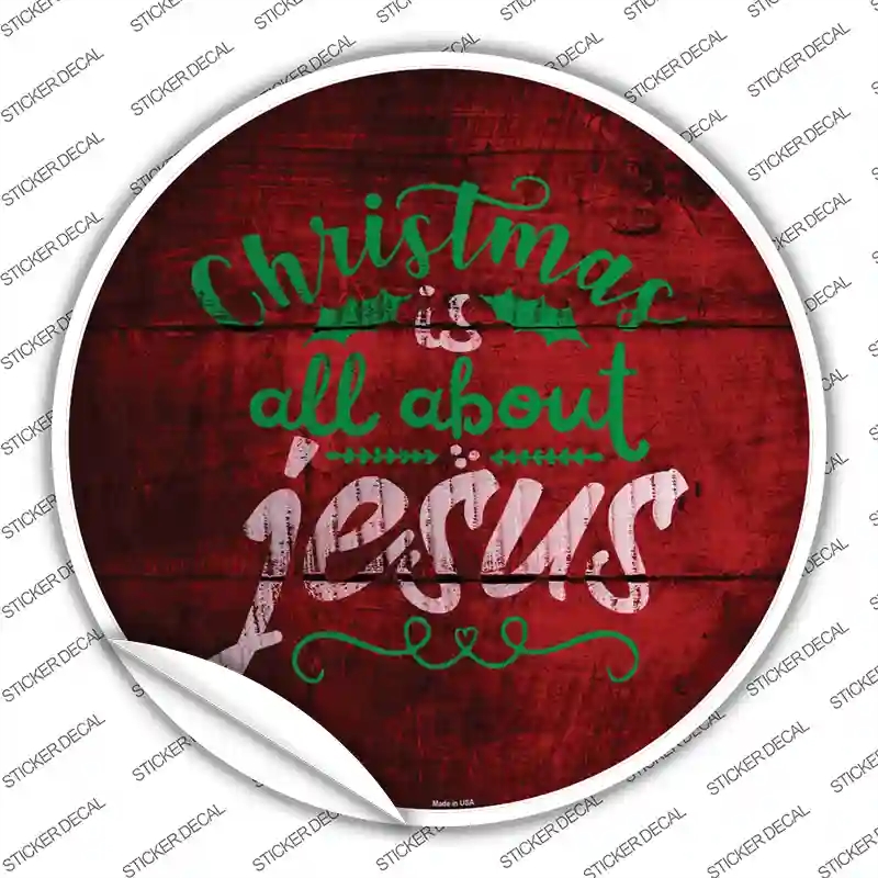 C-995s-XL All About Jesus Novelty Circle Sticker Decal - Extra Large