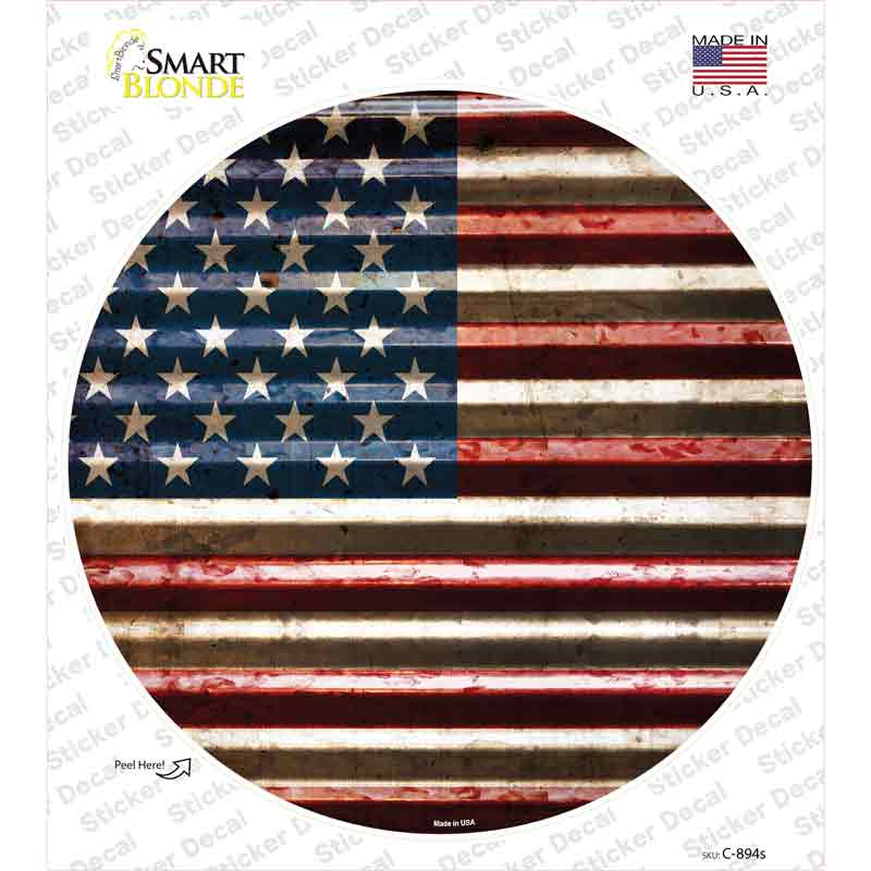 C-894s-M American Flag Novelty Circle Sticker Decal - Medium