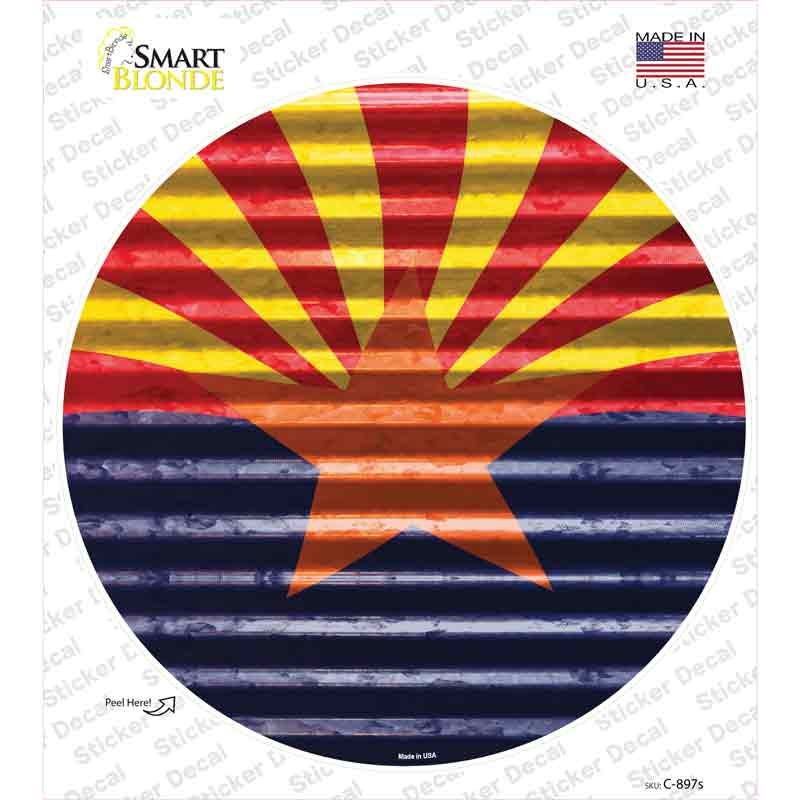 C-897s-M Arizona Flag Novelty Circle Sticker Decal - Medium