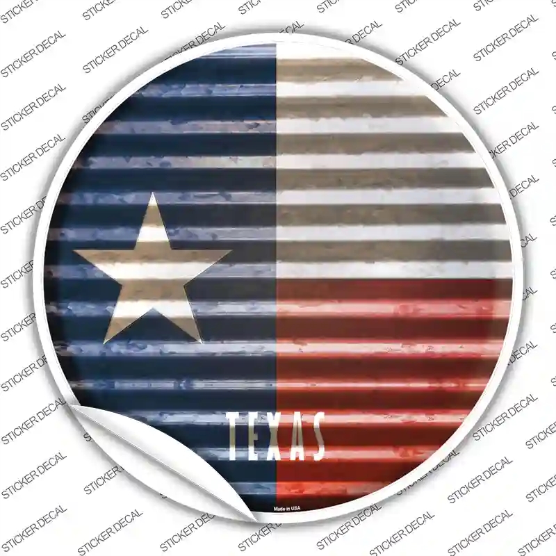 C-953s-XL Texas Flag Corrugated Novelty Circle Sticker Decal - Extra Large