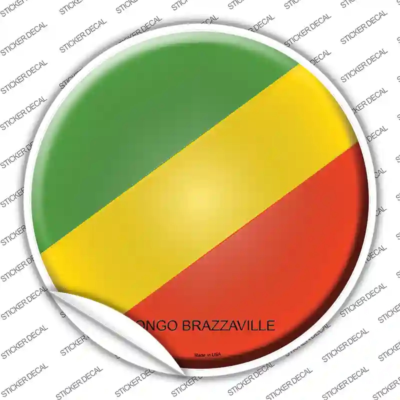 C-239s-S Congo Brazzaville Country Novelty Circle Sticker Decal - Small