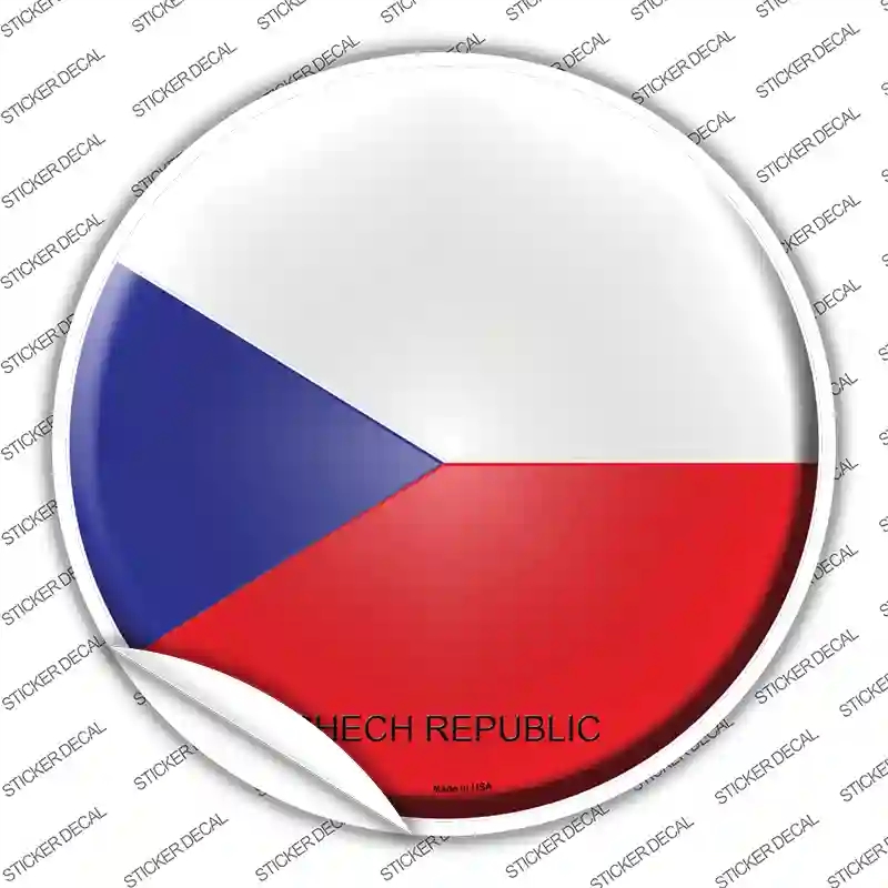 C-249s-S Czech Republic Country Novelty Circle Sticker Decal - Small