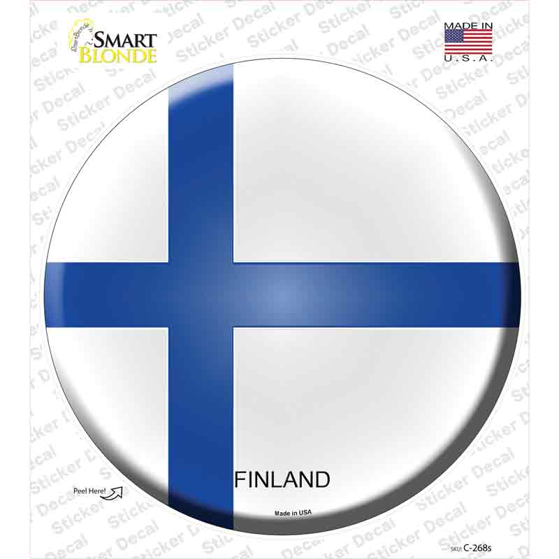C-268s-M Finland Country Novelty Circle Sticker Decal - Medium