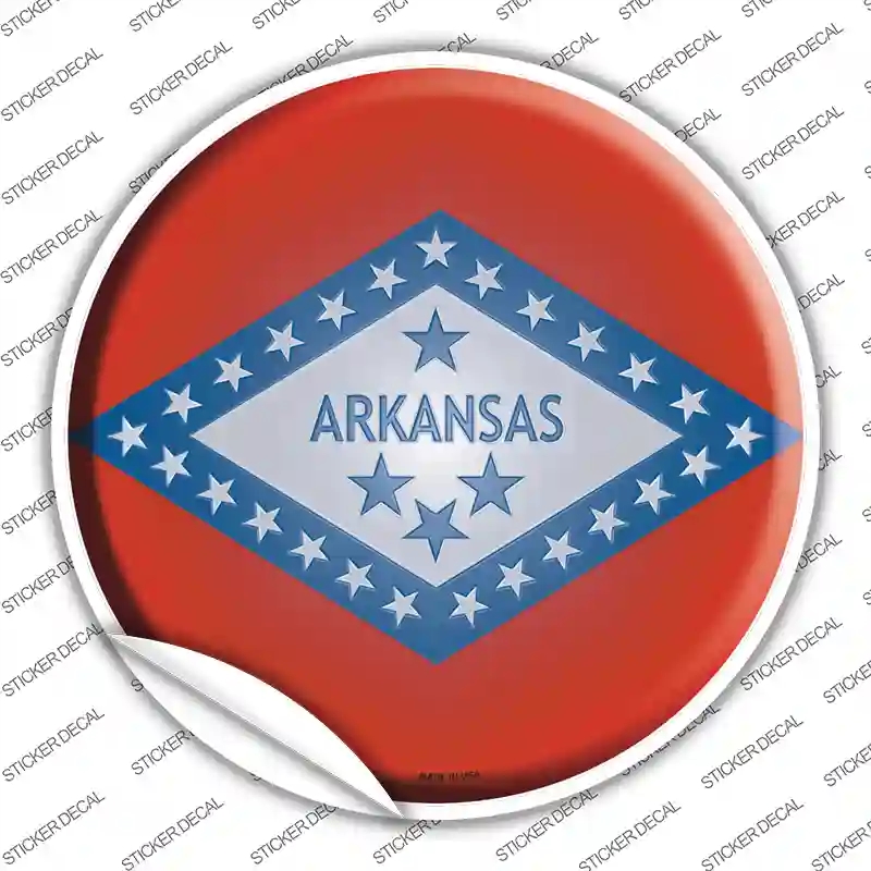 C-103s-XL Arkansas State Flag Novelty Circle Sticker Decal - Extra Large