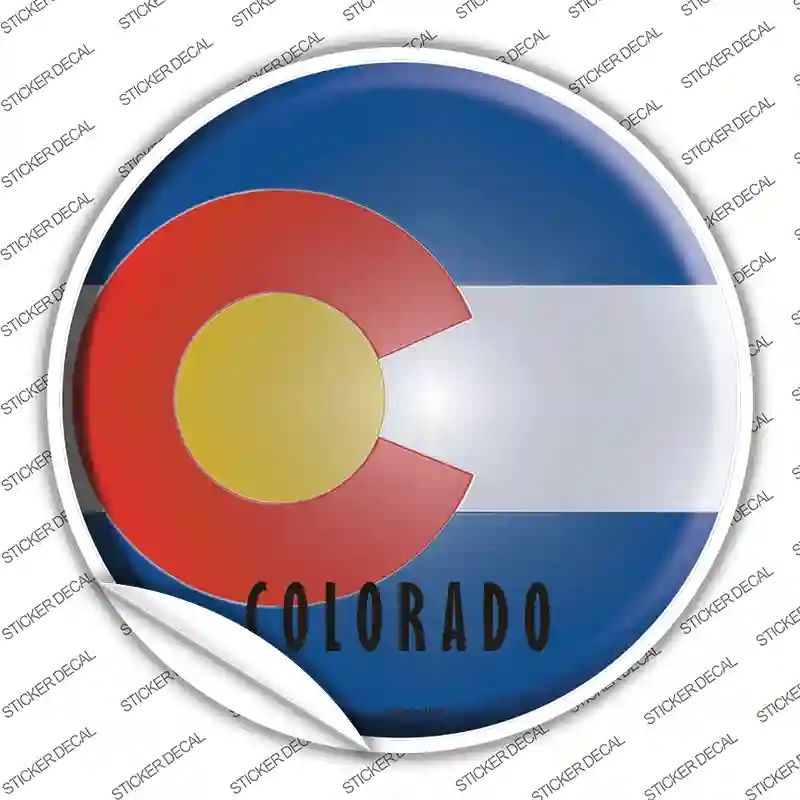 C-105s-L Colorado State Flag Novelty Circle Sticker Decal - Large