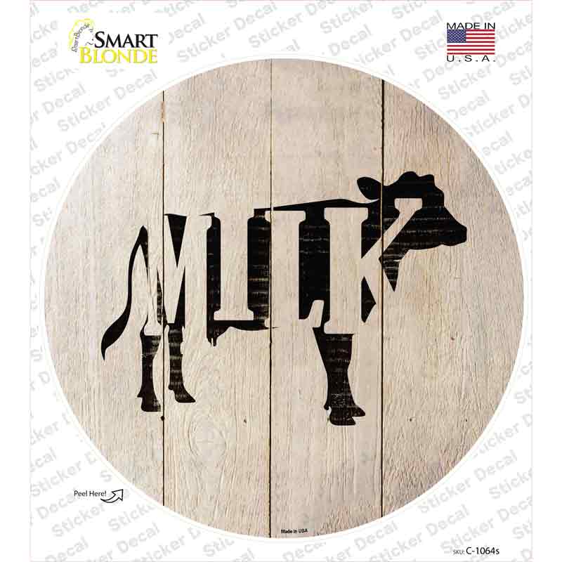 C-1064s-M Cows Make Milk Novelty Circle Sticker Decal - Medium