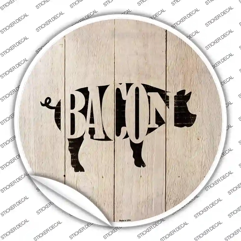 C-1073s-L Pigs Make Bacon Novelty Circle Sticker Decal - Large