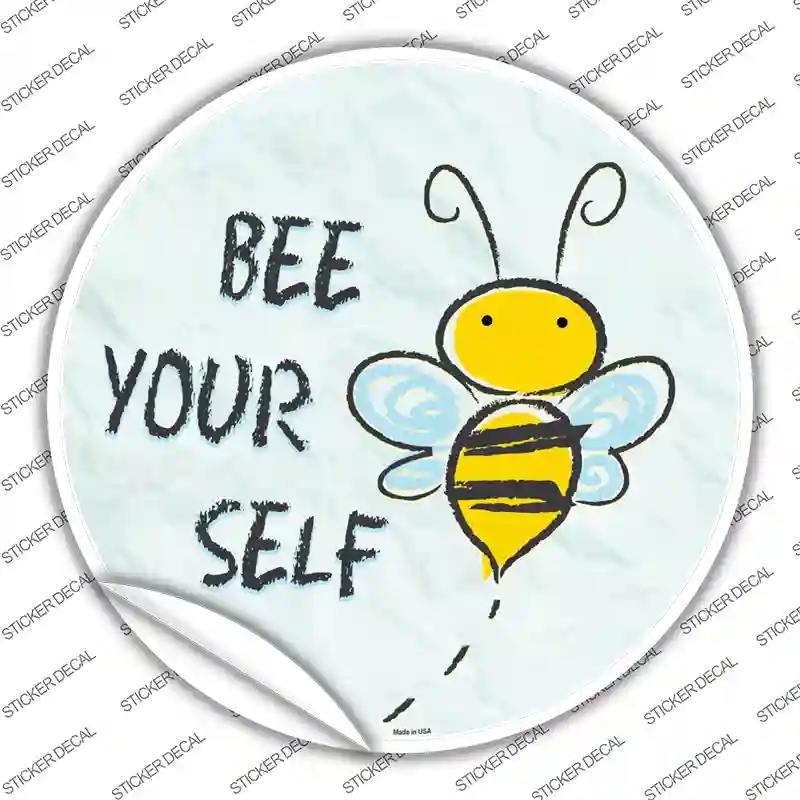 C-975s-L Bee Yourself Novelty Circle Sticker Decal - Large
