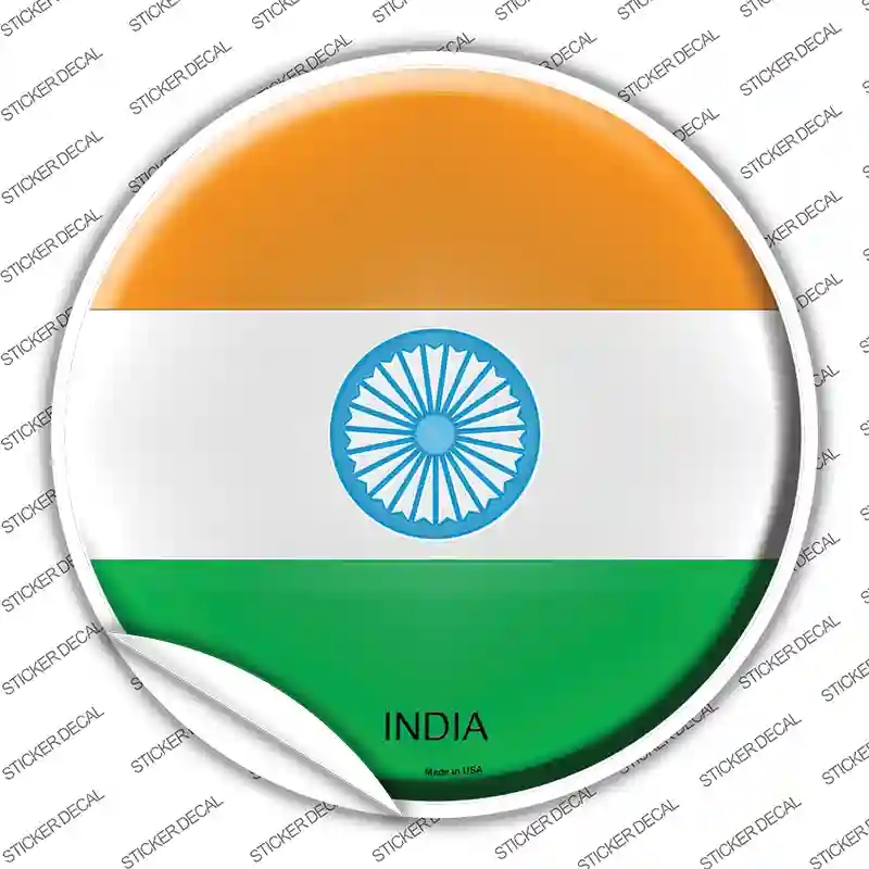 C-298s-S India Country Novelty Circle Sticker Decal - Small