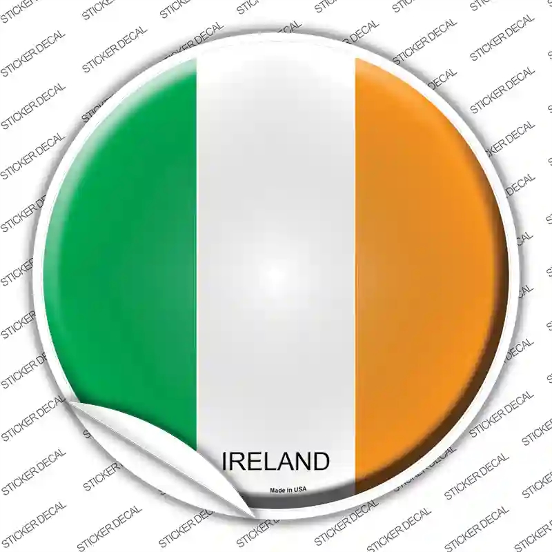 C-303s-S Ireland Country Novelty Circle Sticker Decal - Small