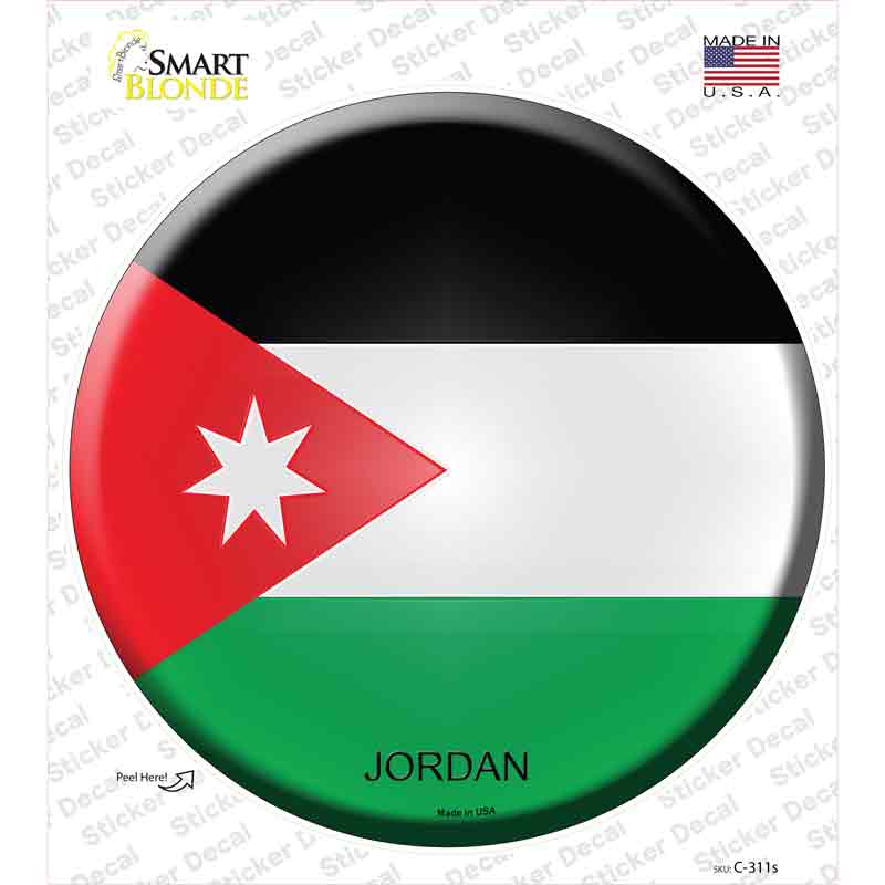 C-311s-M Jordan Country Novelty Circle Sticker Decal - Medium