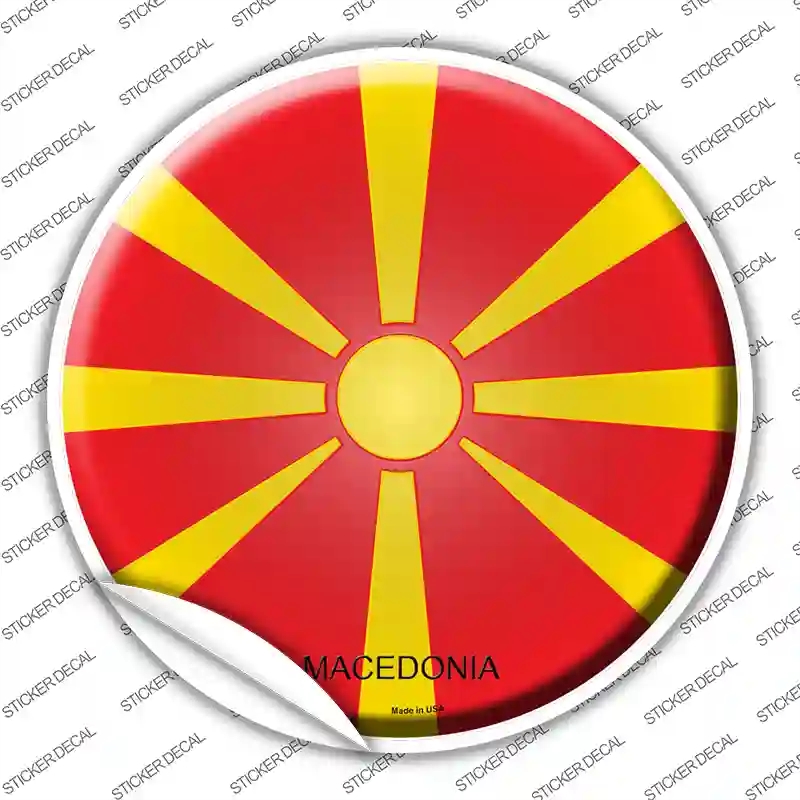 C-337s-S Macedonia Country Novelty Circle Sticker Decal - Small