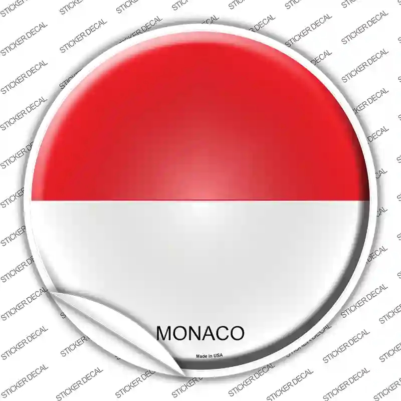 C-355s-XL Monaco Country Novelty Circle Sticker Decal - Extra Large