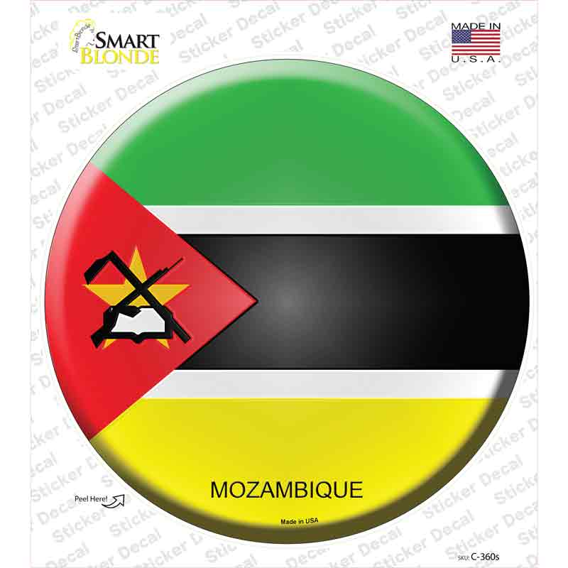 C-360s-M Mozambique Country Novelty Circle Sticker Decal - Medium