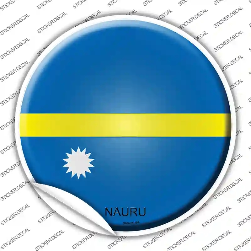 C-364s-S Nauru Country Novelty Circle Sticker Decal - Small
