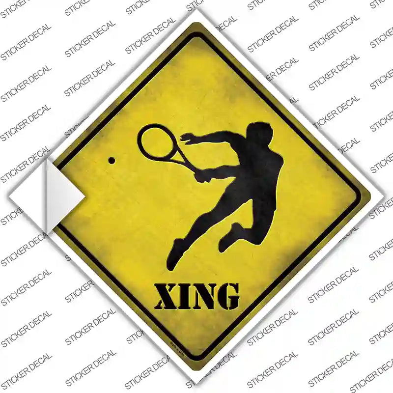 CX-105s-S Tennis Xing Novelty Diamond Sticker Decal - Small
