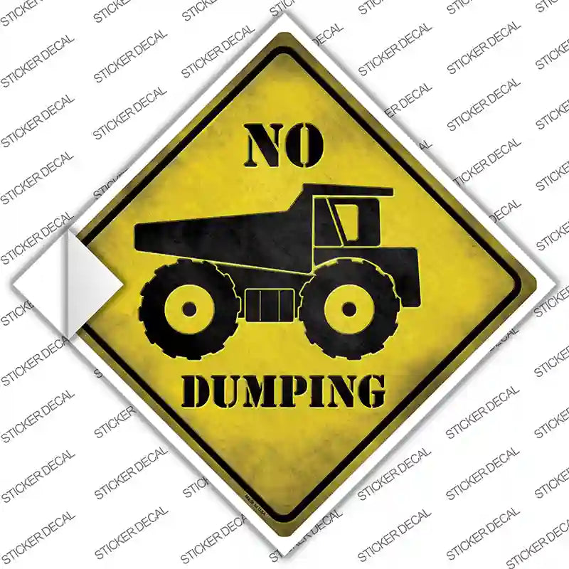 CX-127s-L No Dumping Novelty Diamond Sticker Decal - Large