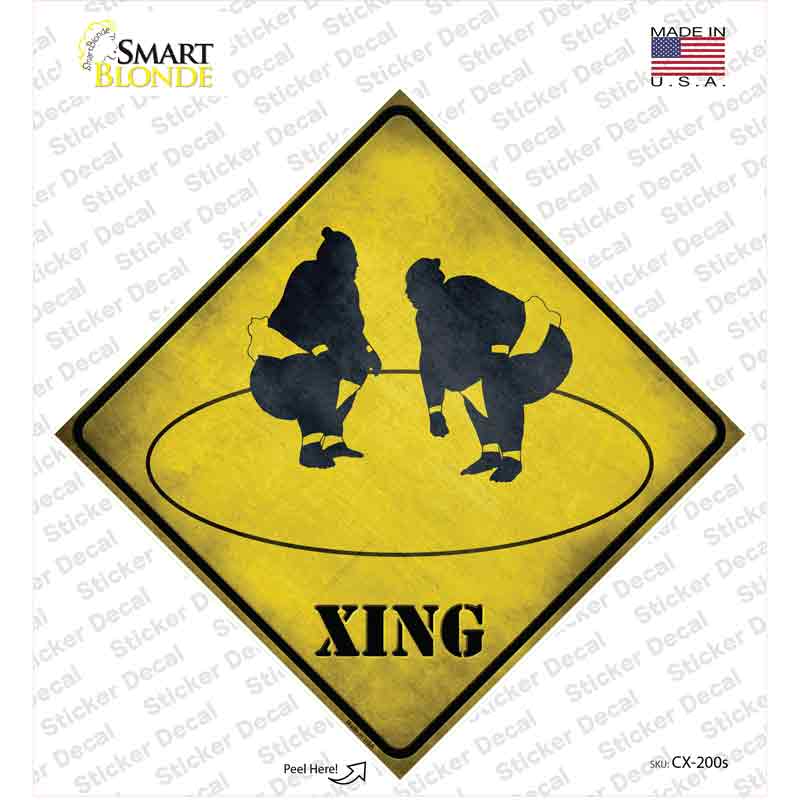 CX-200s-M Sumo Ring Xing Novelty Diamond Sticker Decal - Medium