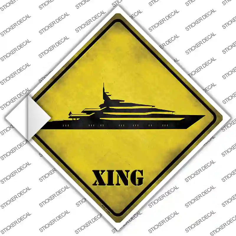 CX-213s-XL Yacht Xing Novelty Diamond Sticker Decal - Extra Large