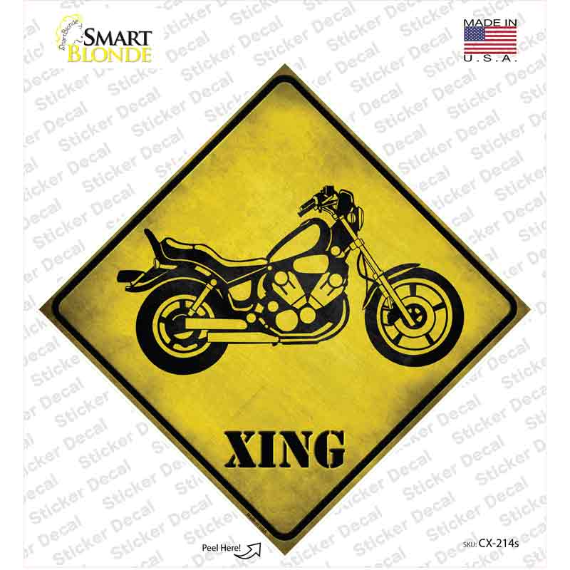 CX-214s-M Classic American Chopper Xing Novelty Diamond Sticker Decal - Medium