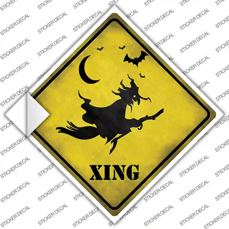 CX-219s-S Spooky Witch Xing Novelty Diamond Sticker Decal - Small