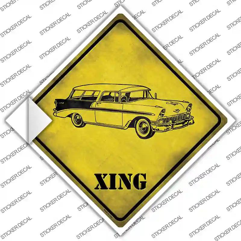 CX-229s-XL Classic 59 Cadillac Xing Novelty Diamond Sticker Decal - Extra Large