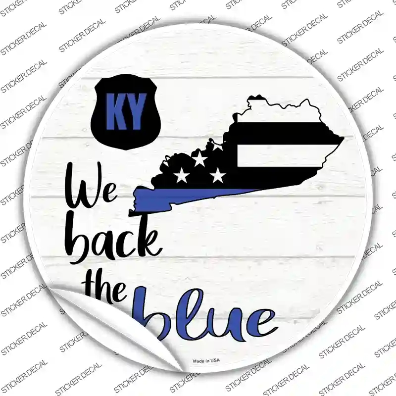 C-1246s-S Kentucky Back the Blue Novelty Circle Sticker Decal - Small