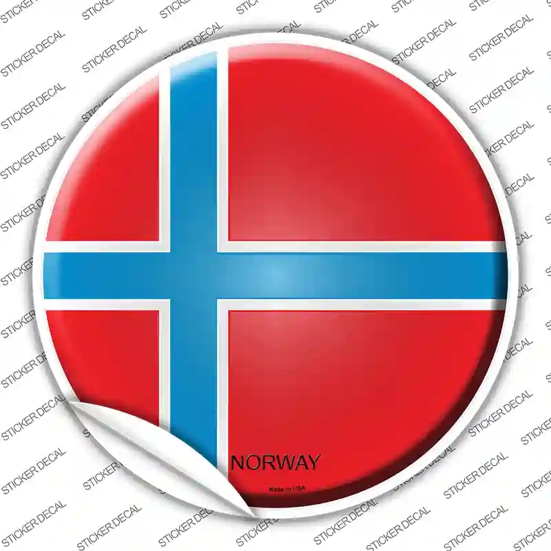 C-379s-XL Norway Country Novelty Circle Sticker Decal - Extra Large