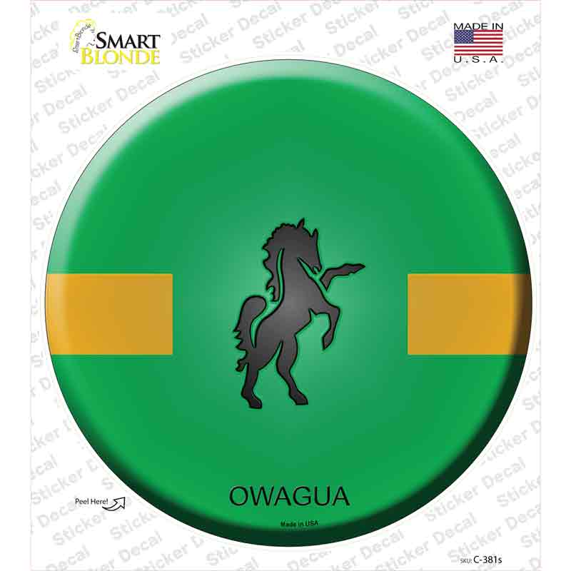 C-381s-M Owagua Country Novelty Circle Sticker Decal - Medium
