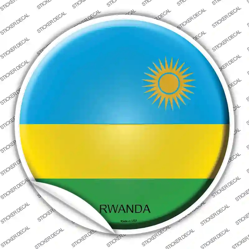 C-397s-L Rwanda Country Novelty Circle Sticker Decal - Large