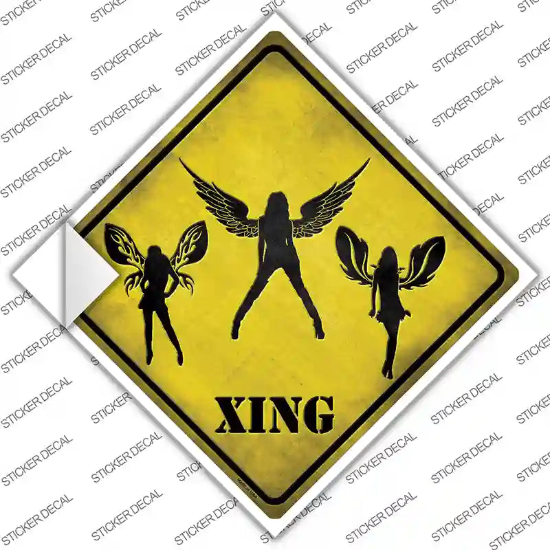 CX-138s-XL Angels Xing Novelty Diamond Sticker Decal - Extra Large