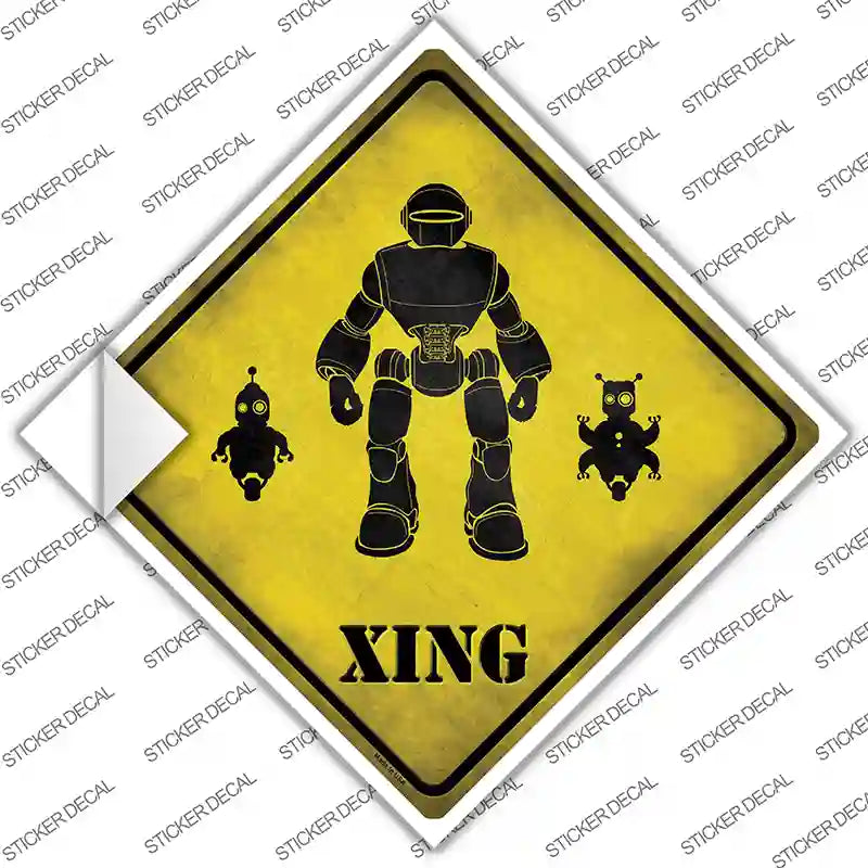 CX-153s-S Robots Xing Novelty Diamond Sticker Decal - Small